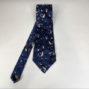 Vintage 1994 Dr. Seuss Cat In The Hat Blue Silk Neck Tie Golf